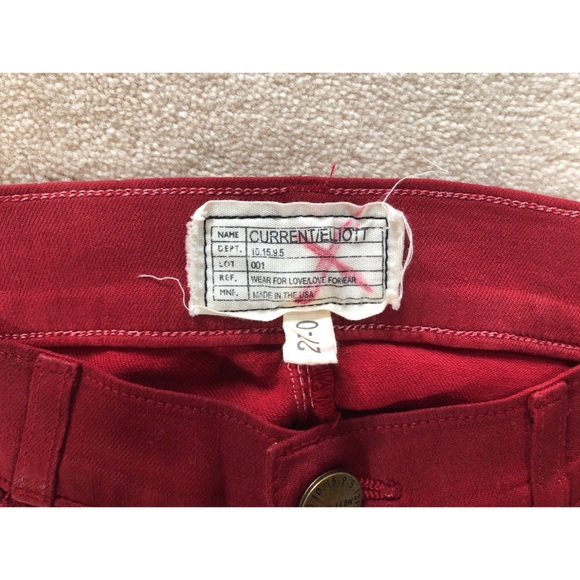 Current/Elliot red skinny pants size 27 - Picture 2 of 4